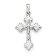 thumbnail image 1 of FB Jewels 14k White Gold Polished Fleur de Lis Crucifix Pendant, 1 of 1