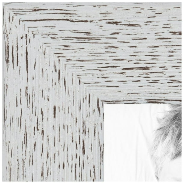 ArtToFrames 8x20 Inch Distressed White Picture Frame, This White Wood