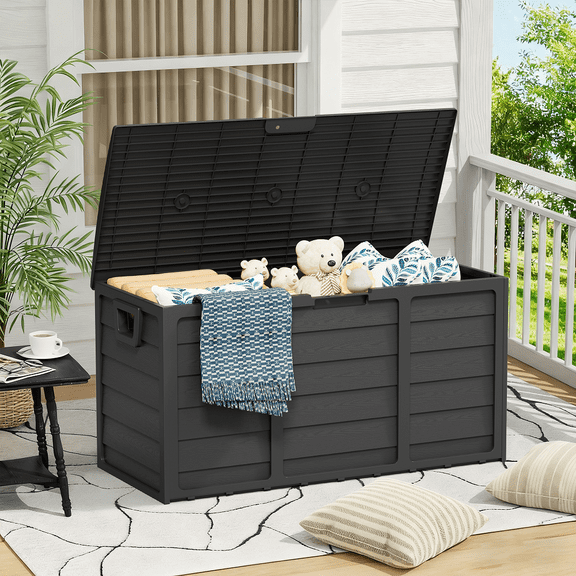 75 Gallon Outdoor Deck Box, Black