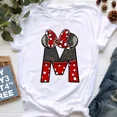 thumbnail image 3 of Ropa de verano de manga corta de Disney para niños, camisetas de algodón con estampado de letras de Minnie Mouse, camisetas de la AZ para niños, camisetas Y2k para niños y niñas, 3 of 5