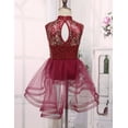 thumbnail image 4 of CHICTRY Girls Lyrical Ballet Dance Dress Floral Lace Mesh Latin Dance Skirted Leotard, 4 of 7
