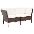 thumbnail image 3 of vidaXL 6 Piece Garden Lounge Set with Cushions Poly Rattan Brown, 3 of 12
