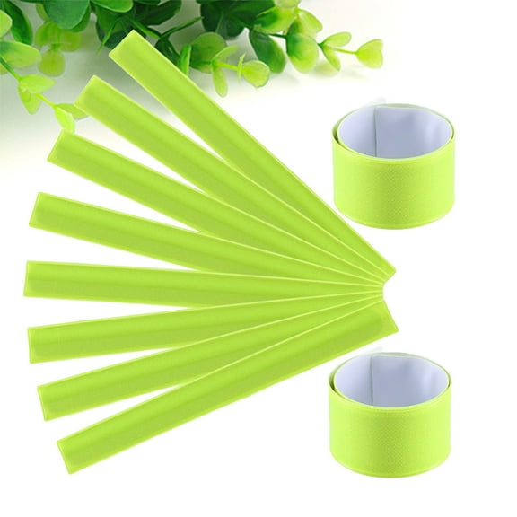 Homoyoyo Reflective Wrist Bands PVC Adjustable High Visibility Safety Bands for Night Running 12 Pieces