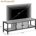 thumbnail image 2 of 58-pulgada mesa de TV dormitorio - rural TV gabinete con almacenamiento, suitable tvs up to 65 pulgadas, de madera mesa de TV con abiertos almacenamiento estantes sala de estar, rustic gris, 2 of 7