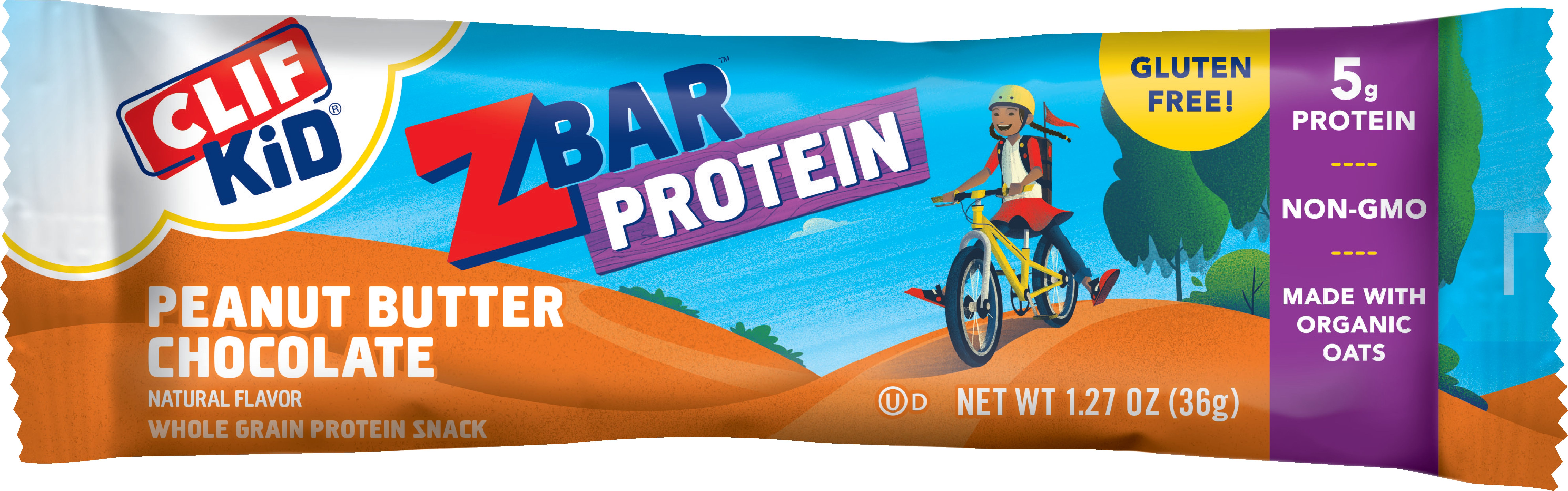 CLIF Kid ZBar, Peanut Butter Chocolate Whole Grain Protein Bars,5 count