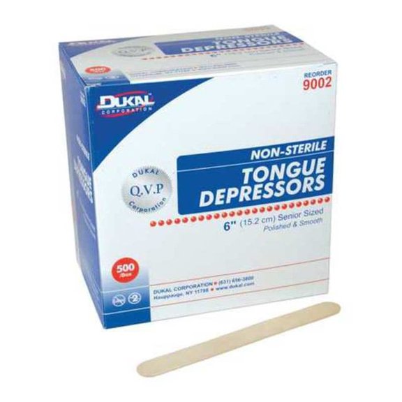 Tongue Depressors, Wood, 6 in L, 2/3 in W DNTD313312