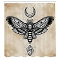 thumbnail image 3 of Ambesonne Fantasy Shower Curtain, Hawk Moth Skull Magic, 69"Wx75"L, White Black and Cream, 3 of 5