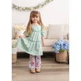 thumbnail image 3 of Millie Loves Lily Girls Sage Tiered Dress and Legging Set,Big Girls,Size 5, 3 of 4