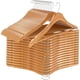 thumbnail image 1 of Ganchos de Madera para Ropa, Caja 50 Piezas, para Vestidos, Camisas, Pantalones, Barnizados, Alta Resistencia, Cromados, Giratorio, Largo 44.5 cm x Alto 23 cm, 1 of 9
