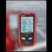 UNI T Solar Meter Photovoltaic Maximum Tester, UT673PV, Measure Peak Open Circuit Voltage & Short Circuit Current, Pmax & Lmp Test, Solar Panel Testing