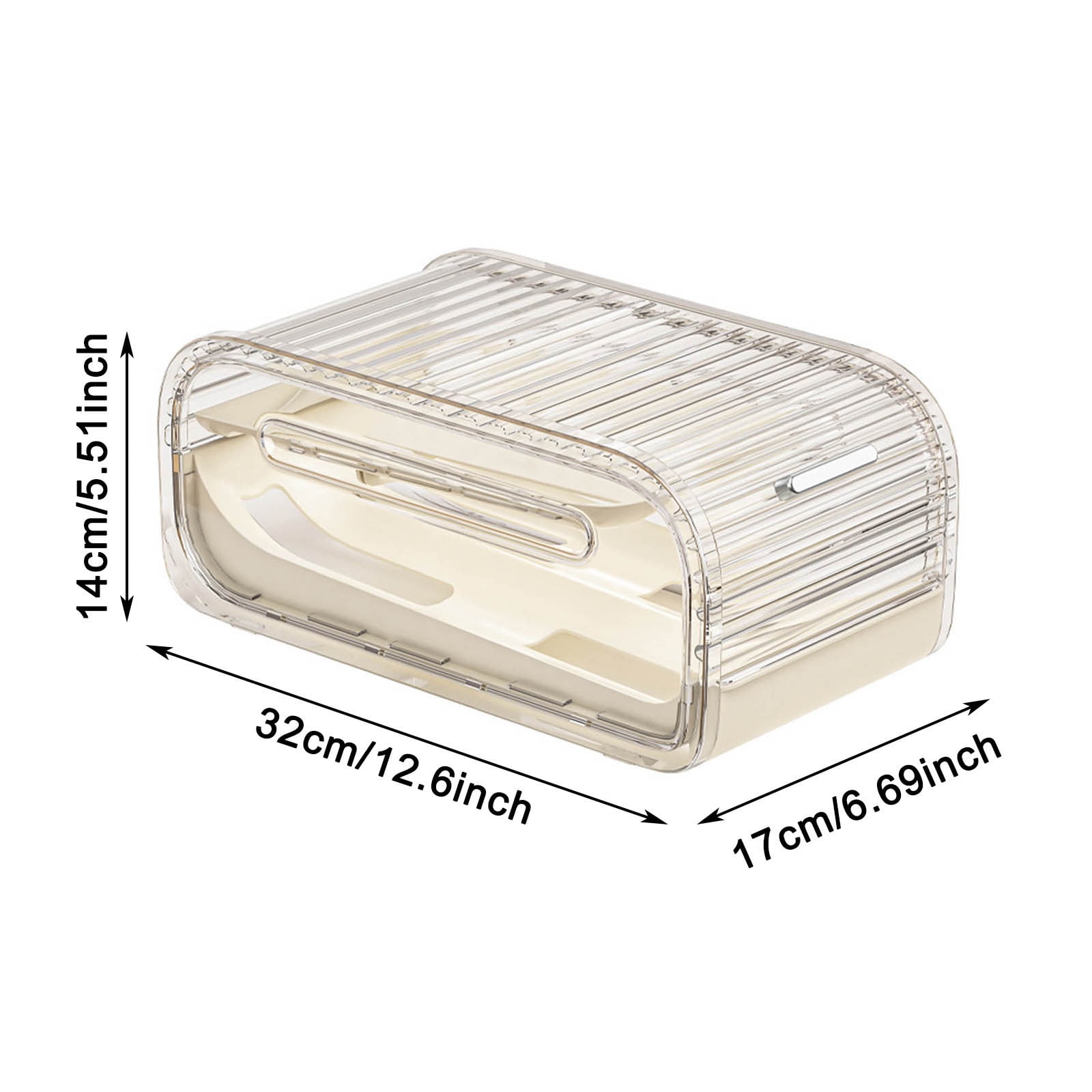 Refrigerator Egg Storage Rack Organizer - Automatic Rolling Rotating Egg Holder, Space Saving Expandable Kitchen Fridge Shelf for Eggs & Food Containers