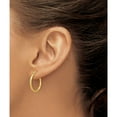 thumbnail image 3 of 14K Yellow Gold Jbsp's 2mm Polished D/C Hoop Earrings (21.1 X 19.8) Made In Italy le2013, 3 of 5