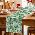thumbnail image 5 of Monstera Leaves Table Runner 70 Inches, Summer Palm Leaf Botanical Wooden Grey Bed Runner Dresser Scarves Tabletop for Indoor Outdoor Parties/Ceremony/Banquet, 13" x 70", 5 of 9