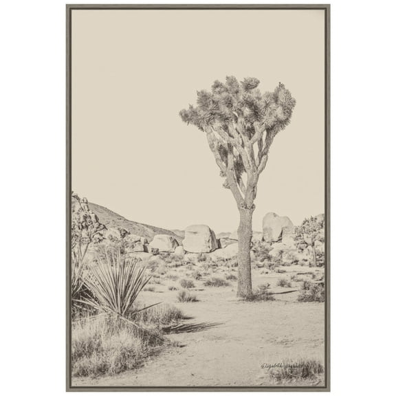 Amanti Art Joshua Tree III Neutral Framed Canvas Wall Art Print