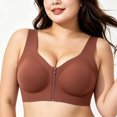 thumbnail image 5 of vigerkar Zip Front Closure Bra Wireless Support Comfort Full Coverage Back Smoothing No Underwire Bralettes Seamless (Brick Red, 3XL), 5 of 9