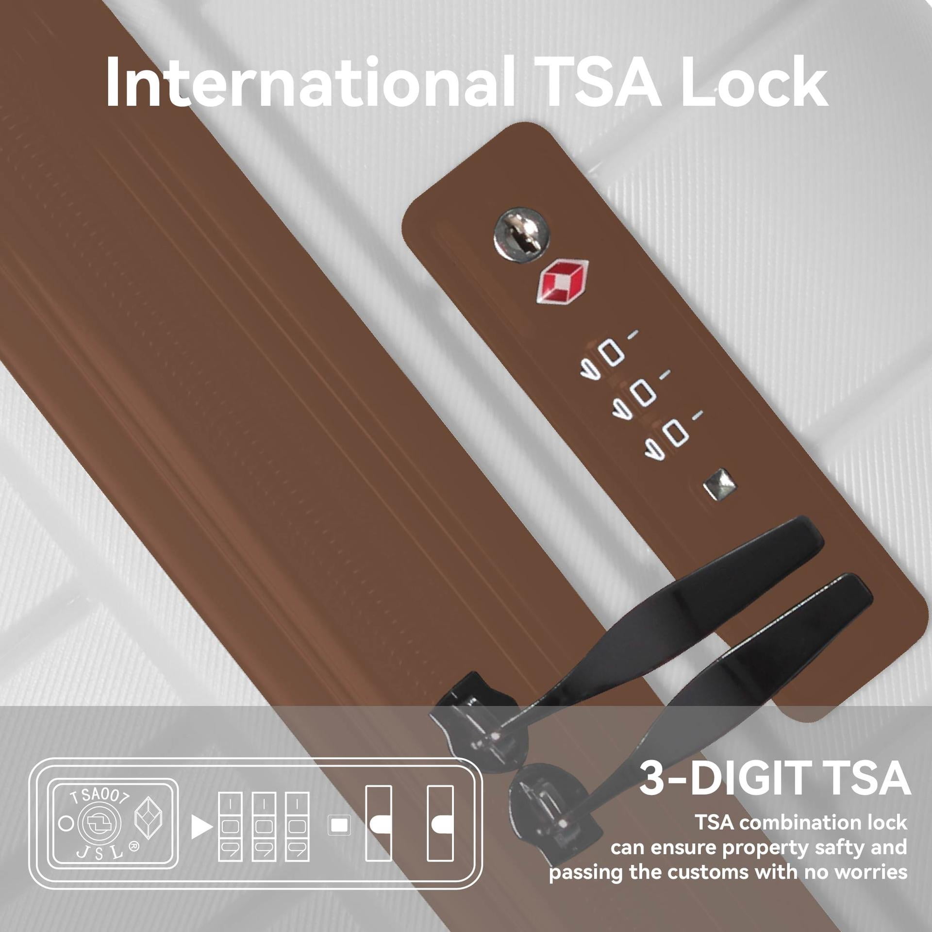 3-Piece Hardshell Luggage Set with TSA Lock, Spinner Wheels, Lightweight PP Suitcase (20/24/28 in)