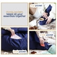 thumbnail image 4 of Nestl Double Reading Pillow, Double Back Pillow, Backrest Pillows for Bed with Arms, Back Pillows for Sitting in Bed, 2 Neck Roll & 2 Lumbar Back Support Pillow, Navy Blue, 4 of 7