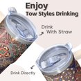 thumbnail image 4 of Stainless Steel Insulated Mug 20oz with Lid and Straw - Double Wall Vacuum Travel Tumbler, Leakproof Thermal Coffee Cup, Bohemian Theme, 4 of 5