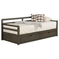 thumbnail image 5 of Modern Sofa Bed with 2 Storage Drawers, Wood Twin XL Size Storage Daybed with Trundle for Bedroom, Guest Room, No Box Spring Required, Grey, 5 of 7