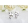 thumbnail image 3 of Pendientes de mujer ZHAOCHENG en plata de ley 925 con forma de aro y flores, 3 of 5