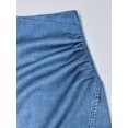 thumbnail image 3 of Women's High Waist Ruched Mini Skirt, Asymmetrical Hem Fitted Bodycon Skirt for Work, Office, Date Night & Everyday Wear, 3 of 7
