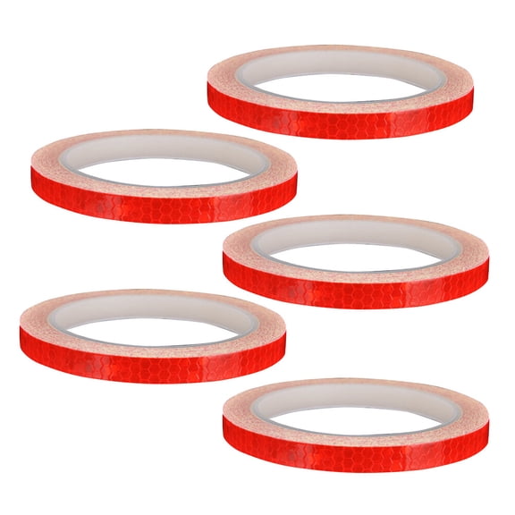 LOLIPPYY 5Pcs Red Reflective Tape for Bike Wheels High Brightness Safety Strips Suitable for Cycling