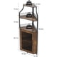 thumbnail image 2 of De esquina wine gabinete con removable wine rack: industrial wine bar gabinete con barn door y adjustable estantes para dining, sala de estar o kitchen in retro brown, 2 of 8