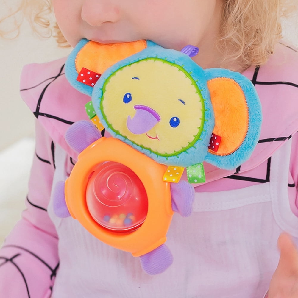 Baby Rattles Teether Toys Plush Cute Animal Toddlers Learning Early