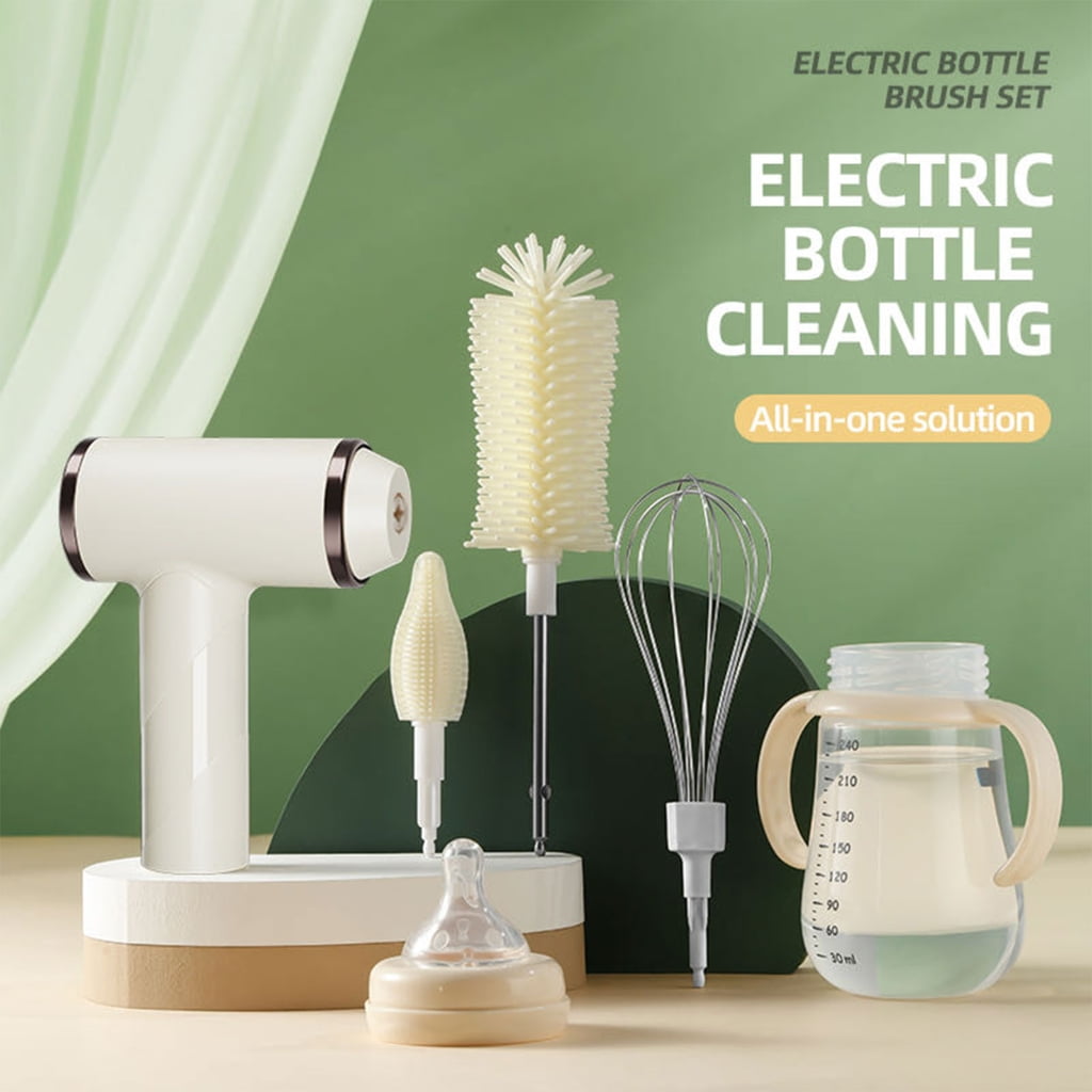 Elastomer Hair Electric Bottle Cleansing Brush Ergonomic Handle For Utensils Cups