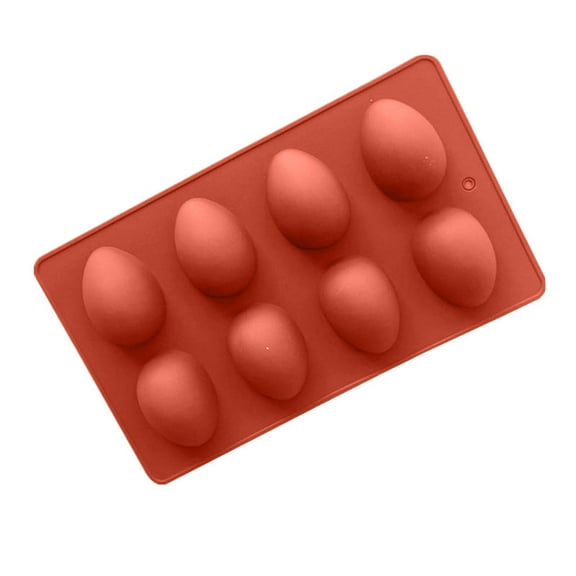 JeashCHAT Easter Egg Silicone Mold, 8-Cavity Non-stick Egg Silicone Chocolate Mold, Cake Trays Baking Molds, for Making Hot Chocolate Cocoa, Fondant, Party Jelly, Soap
