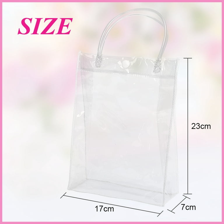 Clear Gift Bags with Handle Clear Party Favor Bags Clear Gift Bags for Favors Reusable Plastic PVC Tote Bag for Christmas Wedding Flowers Birthday