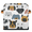 Multicolor 3, variant on CURLYOOT Dog Print 11 x 11 Inch Cube Storage Bin, Fabric Storage Cube Foldable Basket with Leather Handles, Organizer Basket for Closet Shelves