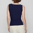 thumbnail image 5 of Womens Boat Neck Tank Tops Sleeveless Slim Fit Shirts Summer Going Out Y2K Fashion Clothes Dark Blue XL, 5 of 6