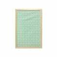 thumbnail image 1 of Rose Wall Art with Frame, Pastel Colored Repetition of Romantic Flower Buds Design Garden Art, Printed Fabric Poster for Bathroom Living Room, 23" x 35", Pale Blue Fern Green, by Ambesonne, 1 of 2
