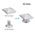 thumbnail image 3 of Unique Bargains 50 Ensembles Rivet de Pointe 10mm Pyramide Rivet Rapide Clous Piques Carrées Ton Argent, 3 of 5