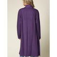 thumbnail image 3 of Made by Johnny Women's Casual Cozy Braided Open Front Long Pocket Cardigan Sweater XL DARK_PURPLE, 3 of 6