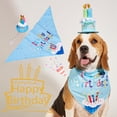thumbnail image 3 of Reheyre 1 Set Pet Hat Neckerchief Letter Printing Eye-catching Pet Dogs Hat Bib Birthday Costume Pet Supplies, 3 of 8