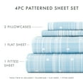 thumbnail image 4 of Noble Linens 4 Piece Pattern Microfiber Bed Sheets Set, Aqua Polka Dot, King, 4 of 10