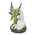 thumbnail image 2 of Green Earth Gaia Fairy With Rare Floral White Unicorn Statue Decor Figurine 7"L, 2 of 10