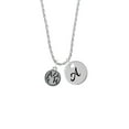 thumbnail image 2 of Delight Jewelry Silvertone Faith in Circle Silvertone Script Initial Disc - A - Charm Necklace, 20"+3", 2 of 4