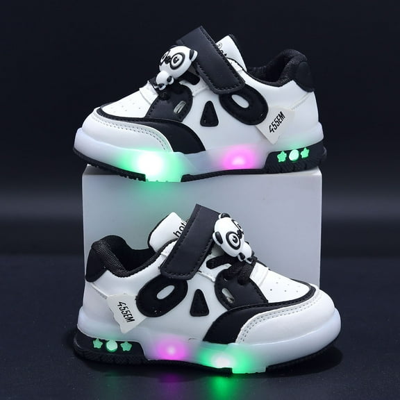 CHUOU LED Light Up Shoes For Girls Toddler Walking Shoes Girls Kids Children Baby Casual Shoes For 12-18 Months