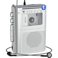 thumbnail image 1 of Reproductor y Grabador de Casete Bluetooth con Transmisor Bluetooth, Reproductor de Casete AM FM con Altavoz Grande, Cotor de Auricular de 3.5mm, Cotor de Micrófono, Operado con 2, 1 of 5