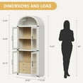 thumbnail image 6 of Home Arched Pantry Cabinet with Doors 71.4in Tall Wood Bookcase with 2 Drawers Farmhouse Kitchen Cupboard Modern Display Storage Cabinet for Kitchen, Dining Room, Bathroom, 6 of 8