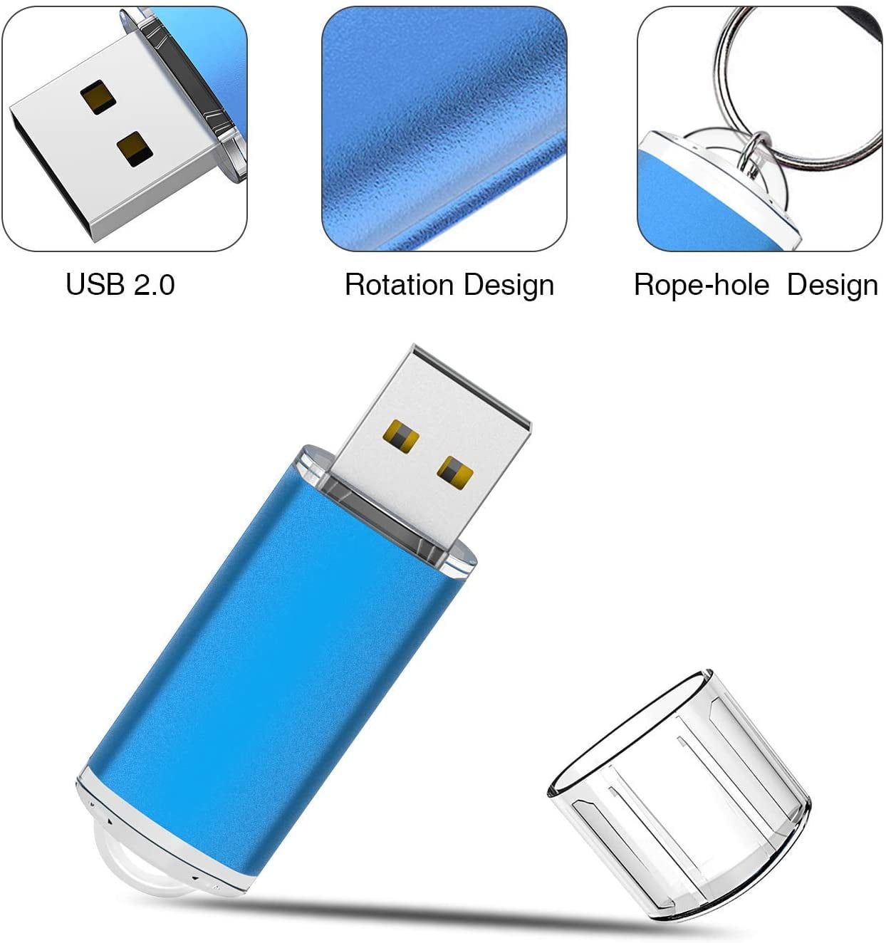 10 Pack 1GB Rectangle USB 2.0 Flash Drive Thumb Pen Drive Storage Memory Stick 