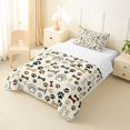 thumbnail image 2 of Homewish Dog Paw Bone Twin Comforter Sets,Woof Print Bedding Set,Beige,Reversible,2pcs,1 Comforter and 1 Pillowcase, 2 of 7
