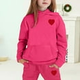 thumbnail image 2 of Gaexia Girls Fall Outfits Size 7/8 ,Girls Winter Hoodie and Joggers Set Stylish Print Comfy Casual Outfit for Toddler to Cozy Kids Clothes, 2 of 4