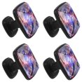 thumbnail image 2 of 4 Pcs Square Cabinet Handle Cupboard Knob Drawer Pulls Handle Universe Nebula Galaxy Drawer Knobs with Screws Furniture Decoration, 2 of 7