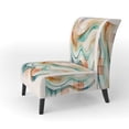 thumbnail image 3 of Designart "Waves of Multicolor Abstraction I" Green Modern Upholstered Accent Chair - Modern Arm Chair For Living Room, 3 of 5