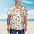 thumbnail image 2 of Rateoe Sausage Tomato Toast Pattern Men’s Hawaiian Shirt – Short Sleeve Button-Down Tropical Beach Shirt, Lightweight & Breathable Casual Aloha Shirt with Pocket,3X-Large, 2 of 7