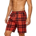 thumbnail image 2 of Trikvn Mens Plaid Shorts Drawstring Elastic Waist Breathable Comfy Bermuda Shorts with Pockets Summer Relaxed Fit Beach Vacation Bottoms, 2 of 6